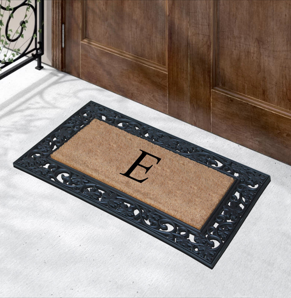 A1HC Rubber and Coir Dirt Trapper Heavy Weight Large Monogrammed Doormat 23"x38"
