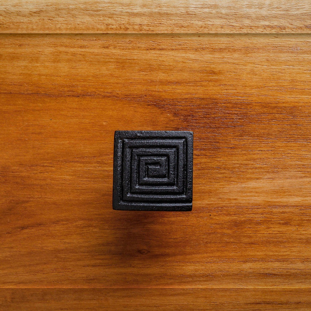 Square Maze Cabinet Hardware Iron Cabinet Knob Black