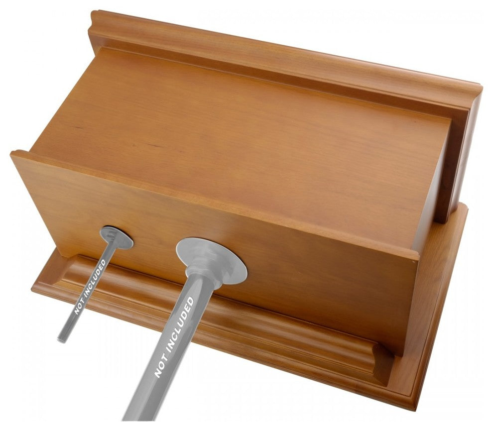 Light Oak High Tank Toilet Part Wooden Flat Tank Only Fits Both L and Z Pipes