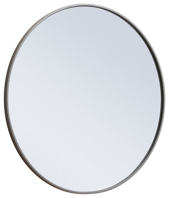 Elegant Decor MR4037GR Metal Frame Round Mirror, 32" Gray