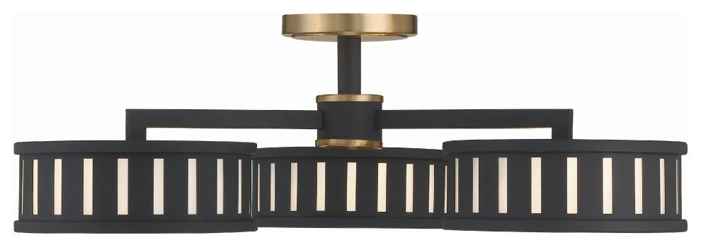 Kendal 6-Light Vibrant Gold/Black Forged Ceiling Mount