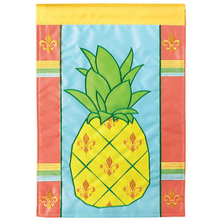 Flag  Double Applique  Pineapple Fleur De Lis Polyester Grd