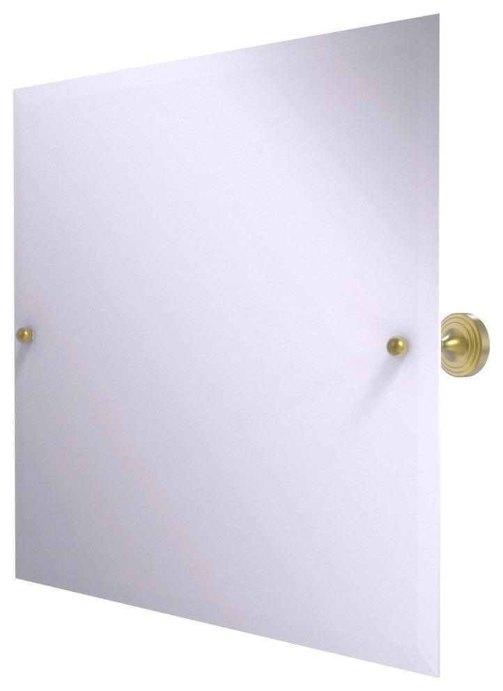 Sag Harbor Frameless Landscape Beveled Edge Tilt Mirror, Satin Brass