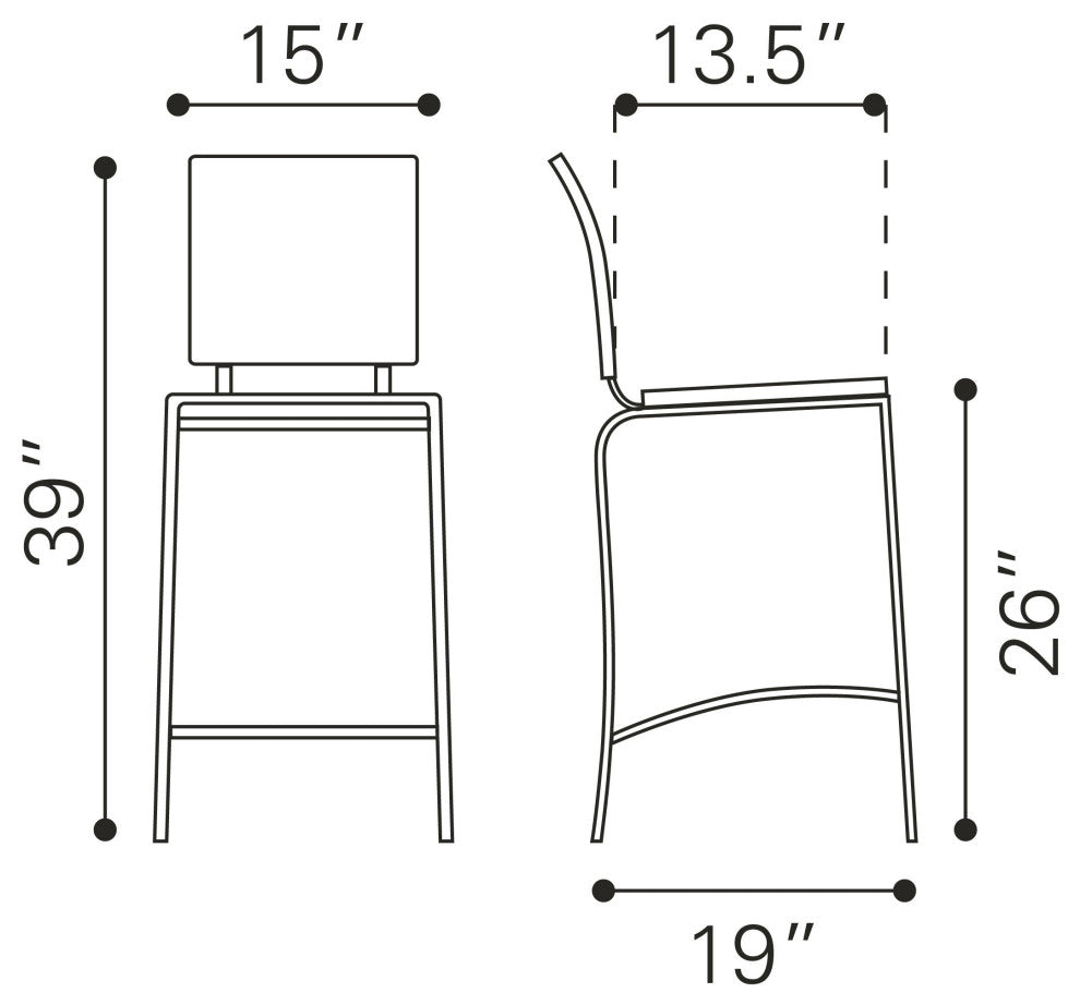 Criss Cross Counter Chair, White, Set of 2