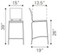 Criss Cross Counter Chair, White, Set of 2