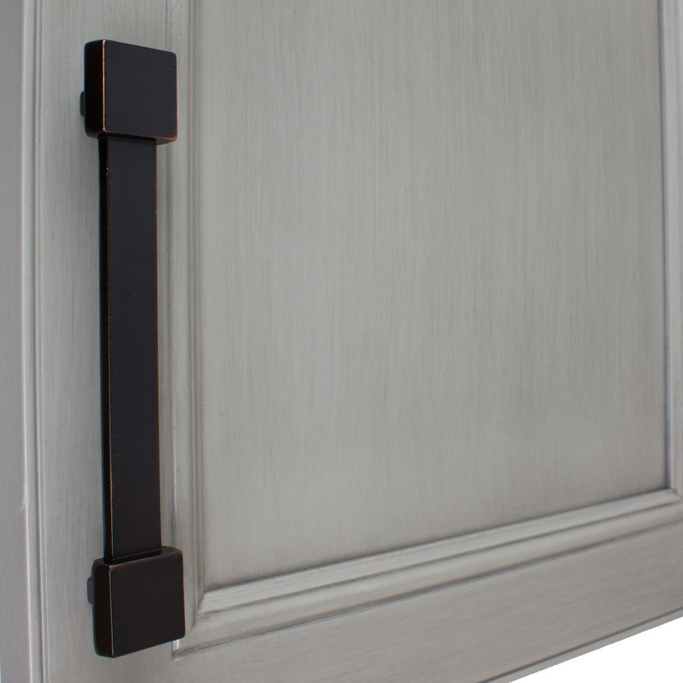 5" Center Square-Edged Wide Cabinet Pull, Set of 3, Oil Rubbed Bronze