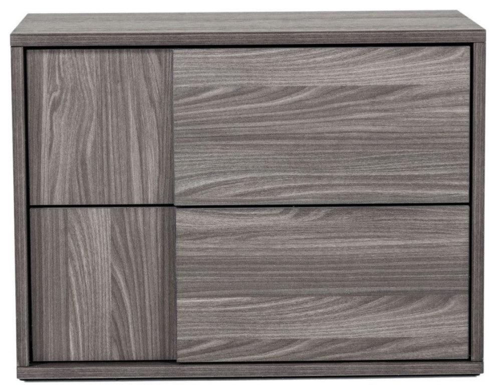 Nova Domus Asus Italian Modern Elm Grey Nightstand