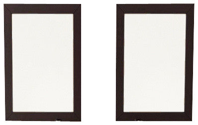 Set of 2 Bathroom Mirrors with Solid Wood Trim in Espresso