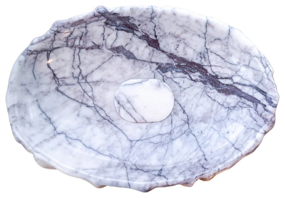 New York Marble Artistic Vessel Sink Polished (W)16" (L)26" (H)5"