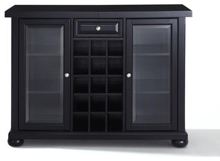 Alexandria Sliding Top Bar Cabinet Black