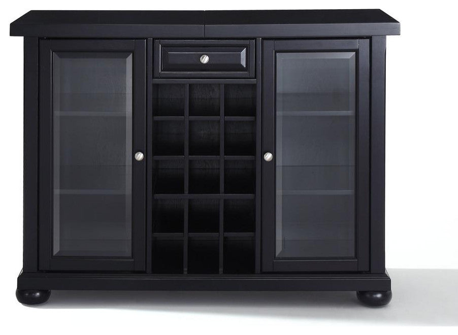 Alexandria Sliding Top Bar Cabinet Black