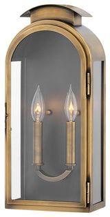Hinkley Rowley Medium Wall Mount Lantern, Light Antique Brass