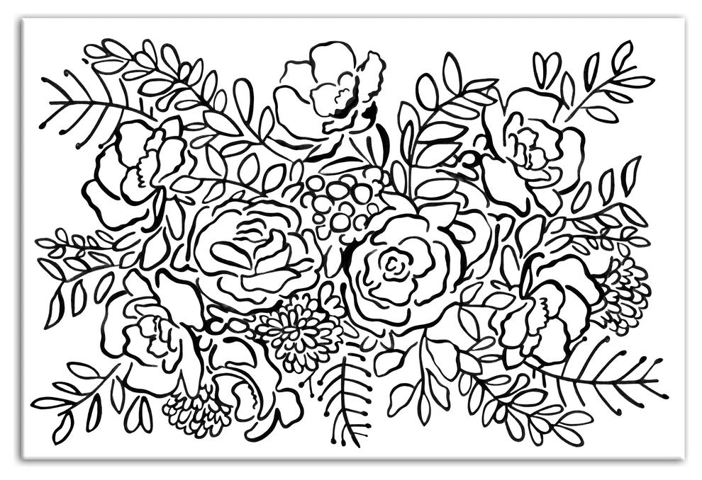 "Rose Bush Sketch" Canvas Wall Art, 20"x30"