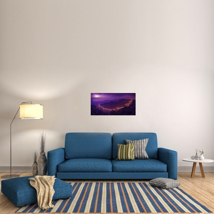 "Lights Of The Night" Stretched Canvas Giclee by Raphael Sombrio, 36x18"