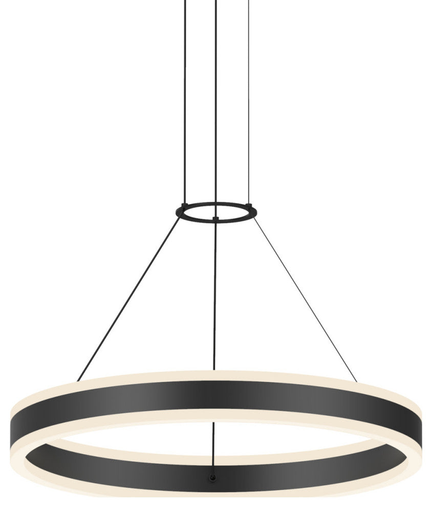 Sonneman 2303 Double Corona 24"W Integrated LED Ring Chandelier - Satin Black