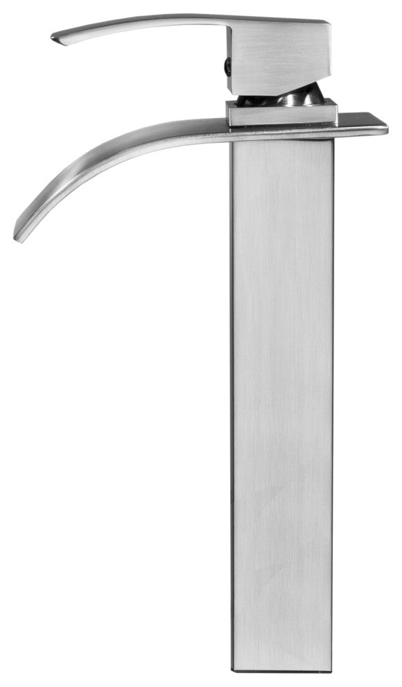 Porcelain Vessel Sink and Faucet Set, Brushed Nickel