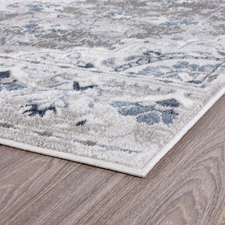 Harris Traditional Medallion Gray Runner Rug, 2' x 7'