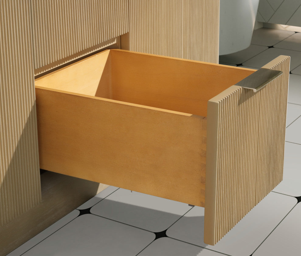 Ari Kitchen and Bath Calamigo 55" Freestanding Bathroom Vanity Oak