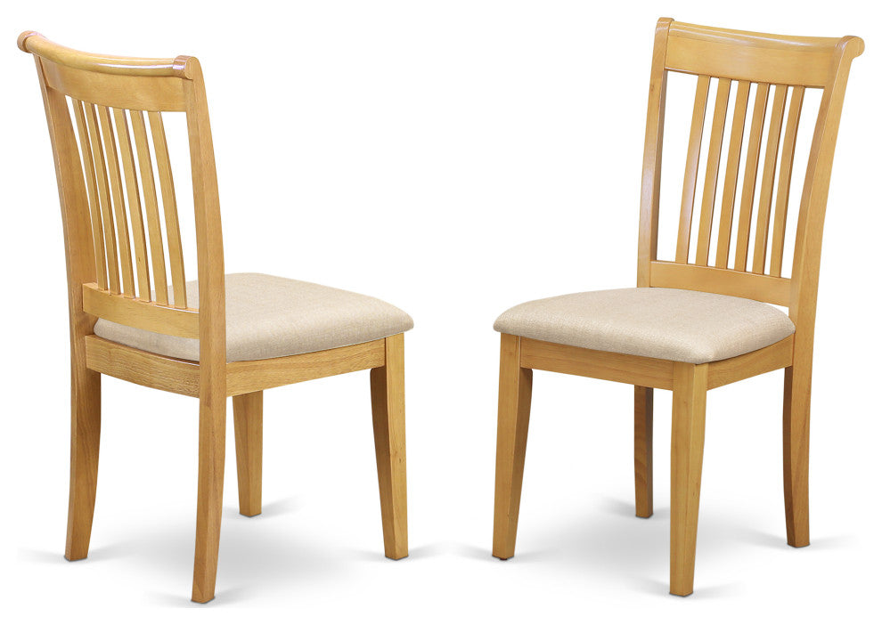 5-Piece Dinette Table Set - Table And 4 Cushion Seat Dining Chairs In Oak
