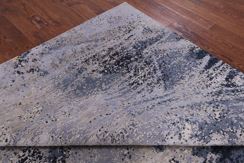 Wool & Silk Abstract Handmade Rug 8' 11" X 11' 11" - Q13073