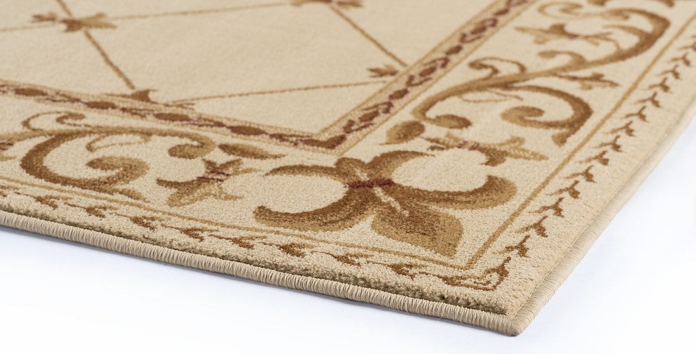 Orleans Traditional Border Area Rug, Ivory, 2'x3'