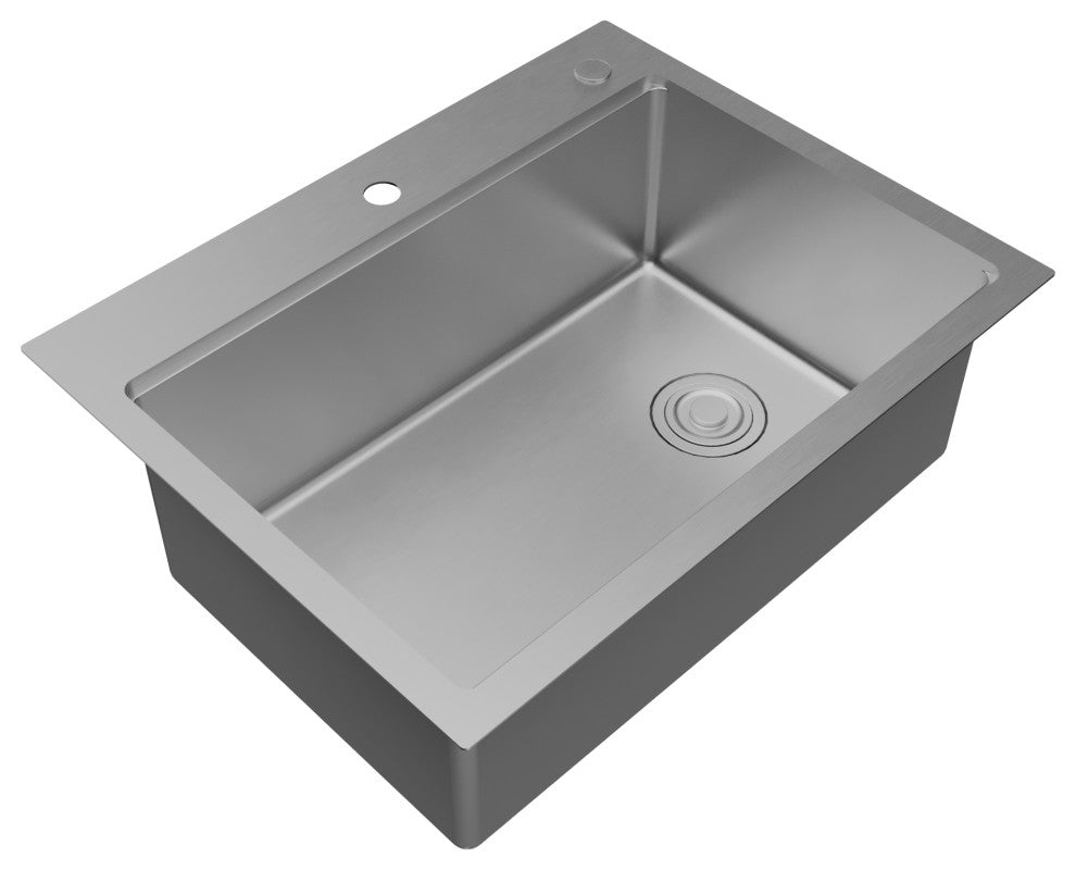 Karran Top Mount 28-in Stainless Steel Single Bowl Workstation Kitchen Sink