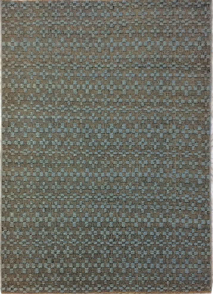 Abree Handwoven Contemporary Rug, Turquoise, Rectangular 7'9x10'6