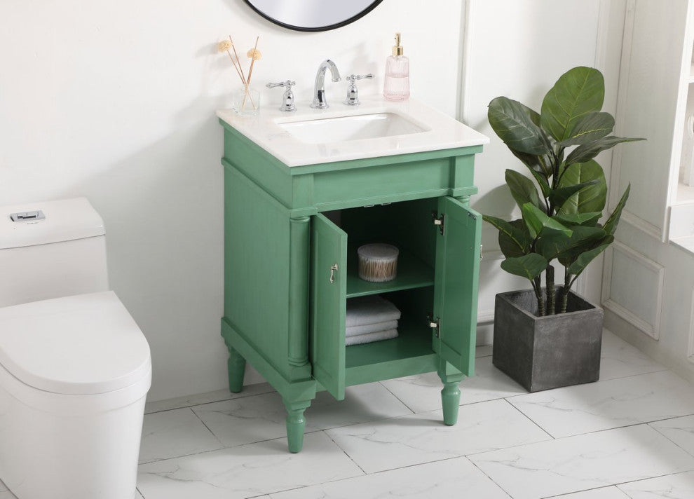 Lewis 24" Single Bathroom Vanity, Vintage Mint
