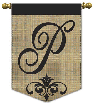 Garden Burlap Monogram P