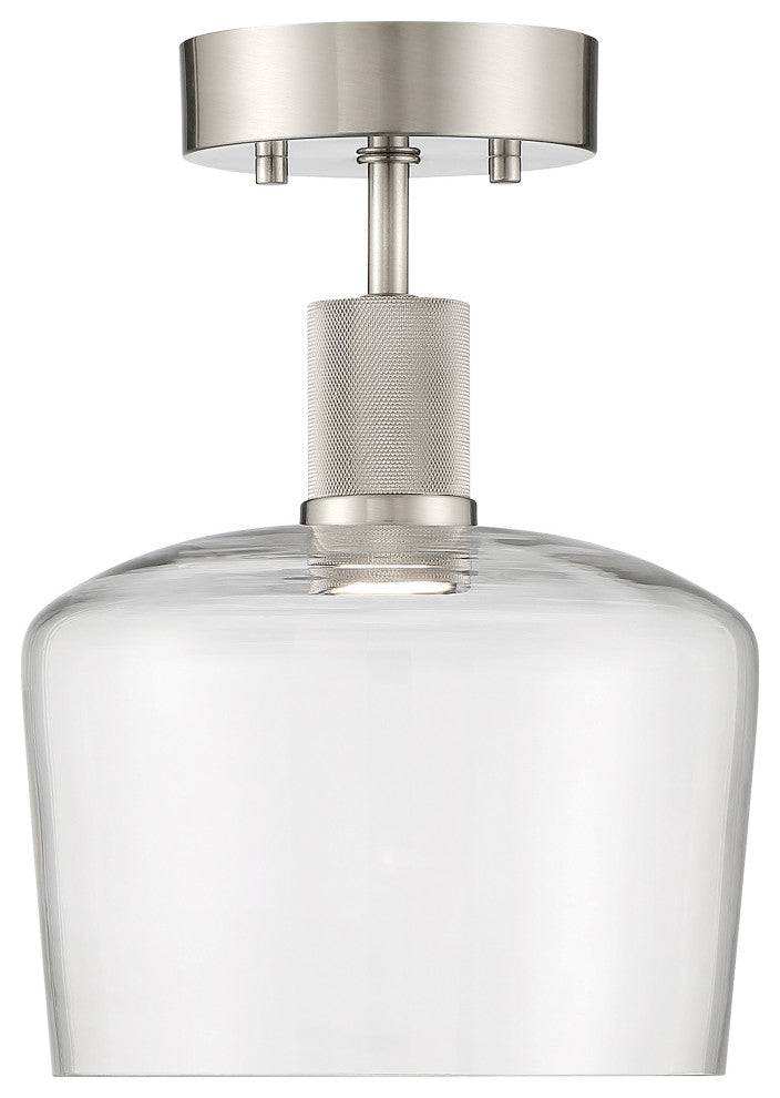Access Port Nine 1-Light Chardonnay LED Semi-Flush Brushed Steel