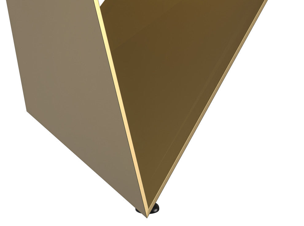 LeisureMod Nuvor Dining Table With Rectangular Top and Gold Steel Base, Deep Gray, 55 Inch