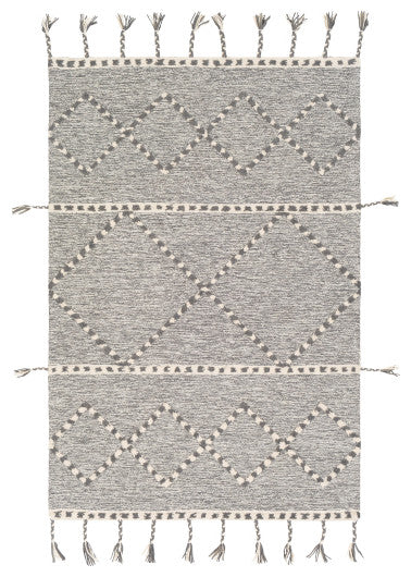 Surya Zanafi Tassels ZTS-2300 8'x10' Rug, Medium Gray/Cream