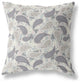 20" Gray Cream Boho Paisley Indoor Outdoor Throw Pillow