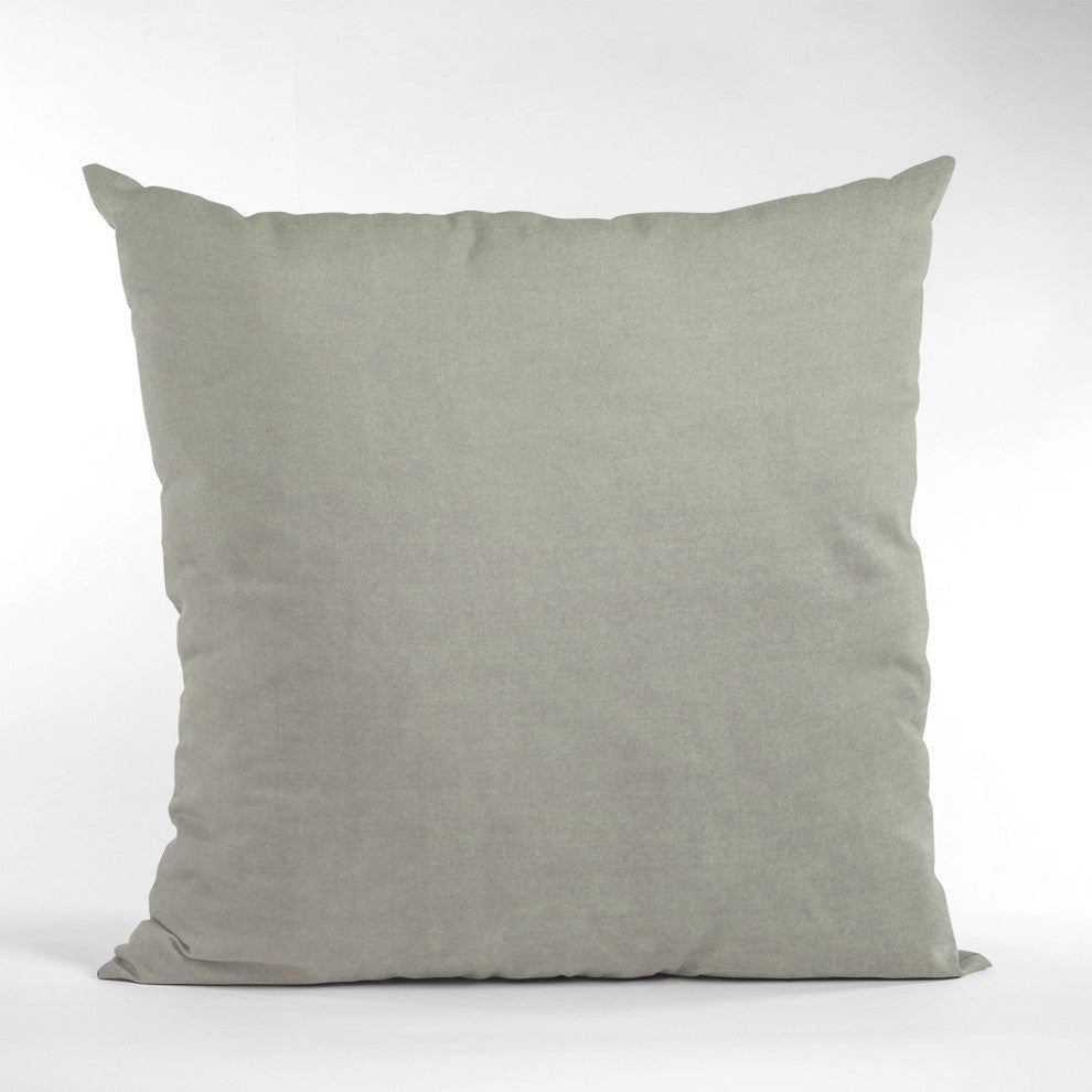 Grey Solid Shiny Velvet Luxury Throw Pillow, Double sided 24"x24"