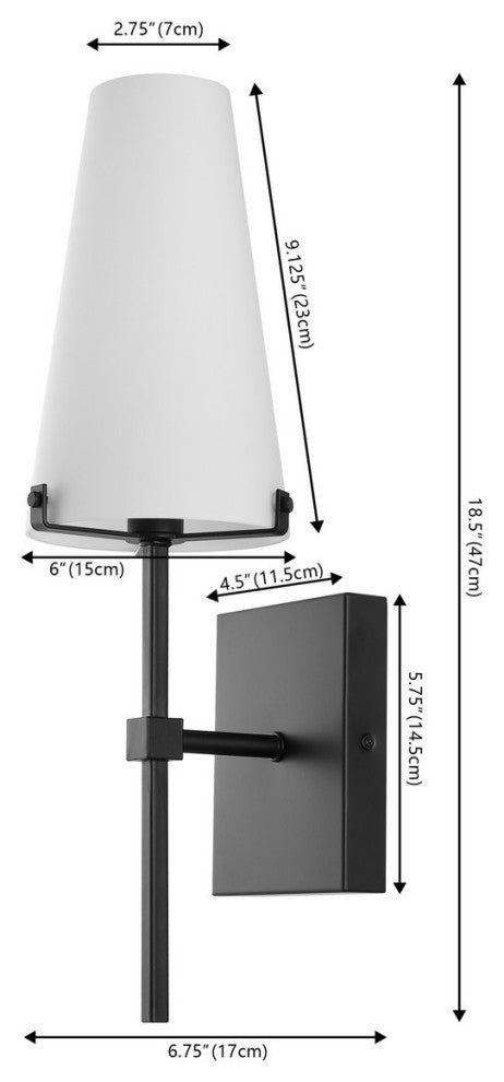 Safavieh Nanda 6.75" Wall Sconce, Black