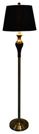 Lincolnshire Floor Lamp in Black With Black Pleated Shades