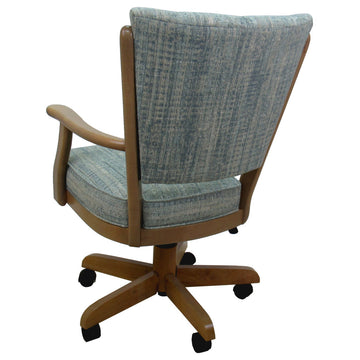 Dining Solid Wood Caster Chair on Wheels Classic, Watusi Aquatint Light Oak