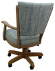 Dining Solid Wood Caster Chair on Wheels Classic, Watusi Aquatint Light Oak