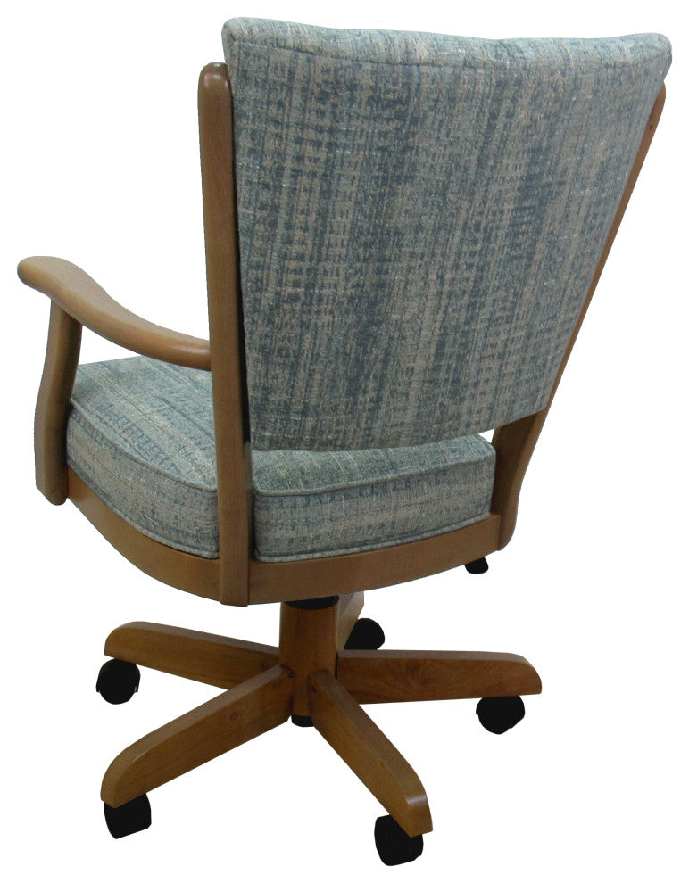 Dining Solid Wood Caster Chair on Wheels Classic, Watusi Aquatint Light Oak
