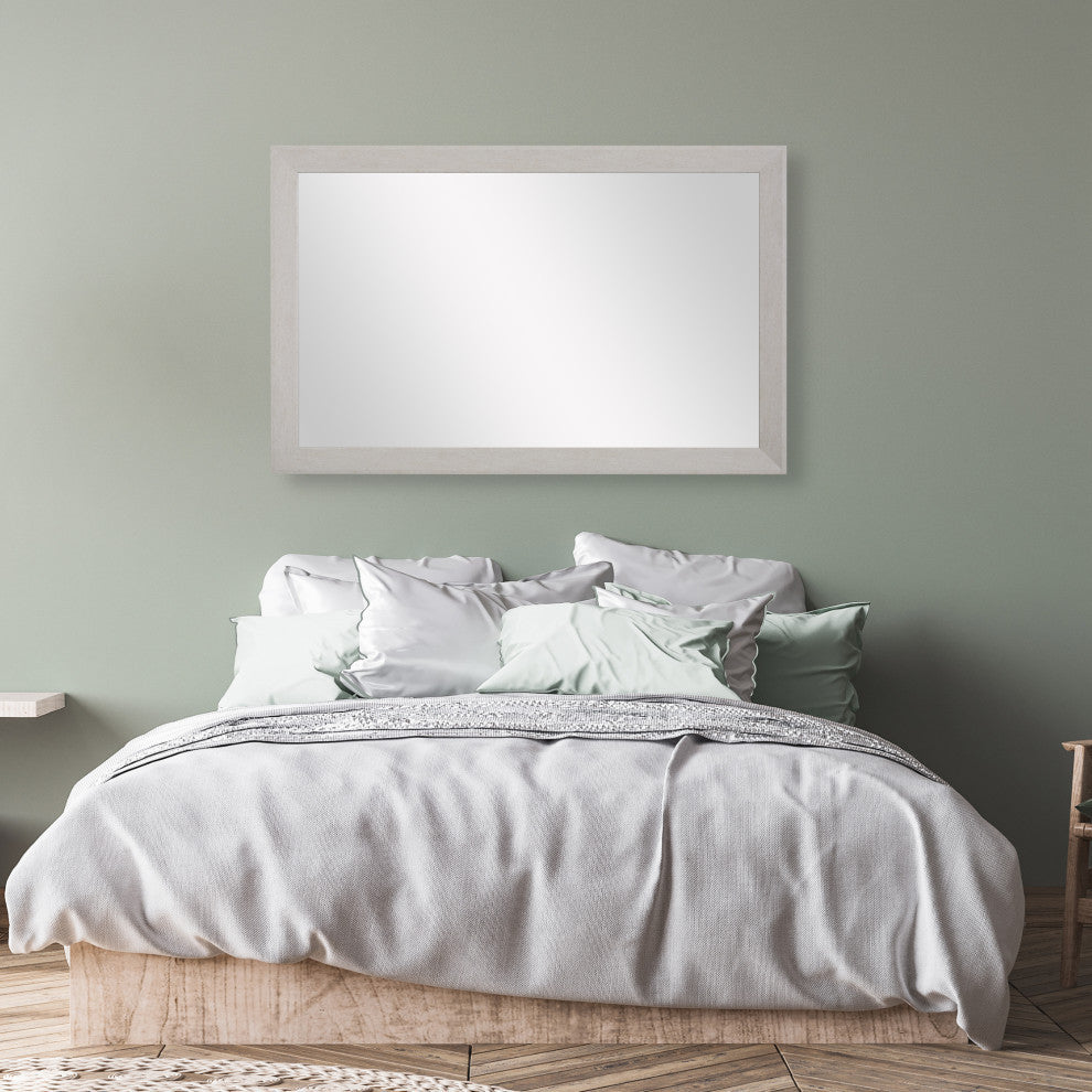 LaRue Framed Wall Mirror, Nickel, 36" X 54"