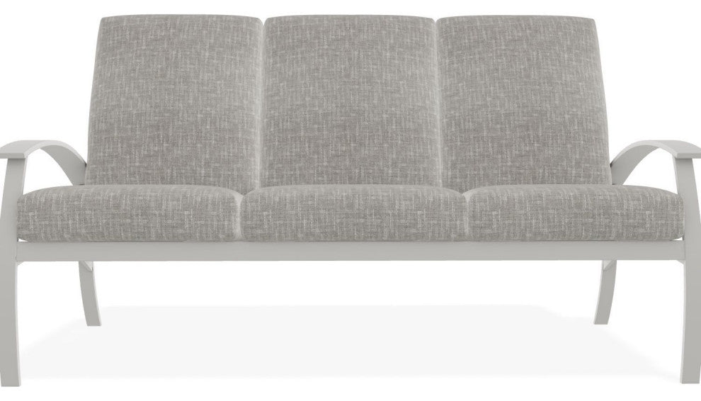 Belle Isle Cushion 3-Seat Outdoor Sofa, Hither Pewter/Snow