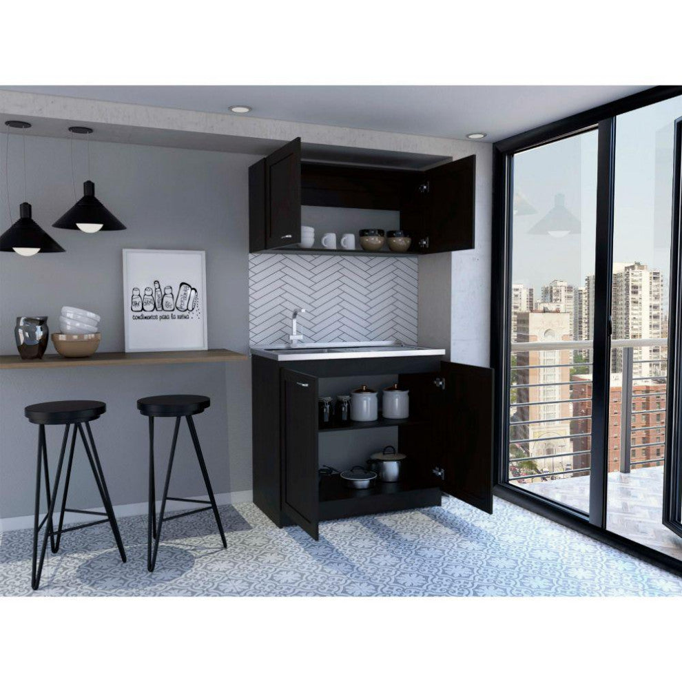 Agate Cabinet Set, Black Wengue