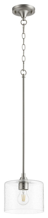 Quorum 3202-65 One Light Pendant, Satin Nickel Finish