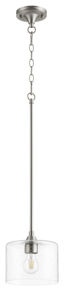 Quorum 3202-65 One Light Pendant, Satin Nickel Finish