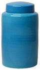 Round Tea Cannister, French Turquoise 7.5x12.5