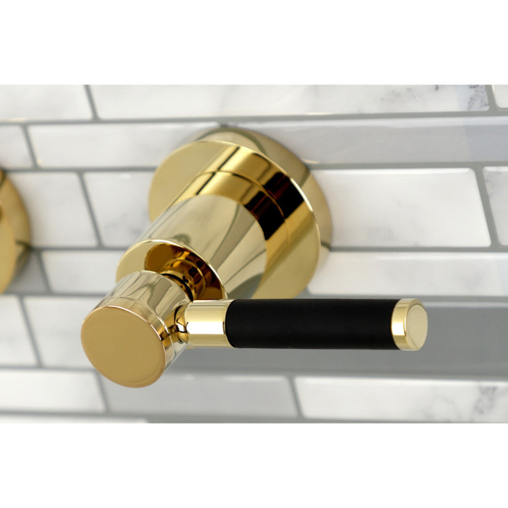 Kingston Brass KS8122DKL 2-Handle Wall Mount Bathroom Faucet, Polished Brass