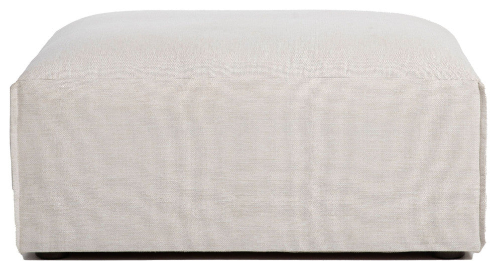 Premium Chenille Upholstered Modular Ottoman, Beige