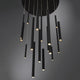 Santana Clustered Tubes 18 LED Chandelier, Matte, Black Finish