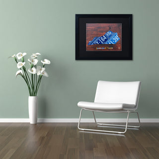 "Kentucky License Plate Map" Matted Framed Canvas Art by Design Turnpike