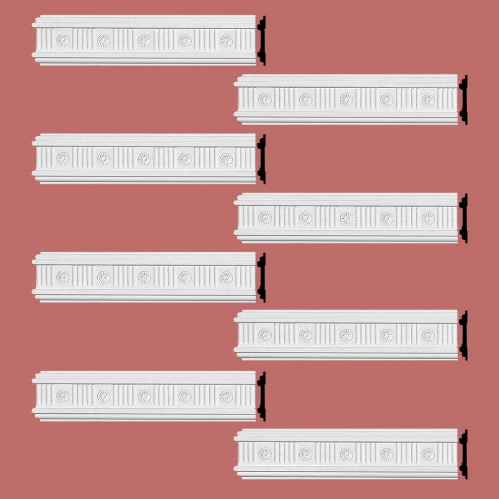 Crown Molding White Urethane Westchester Ornate  8 Pcs 768" Length
